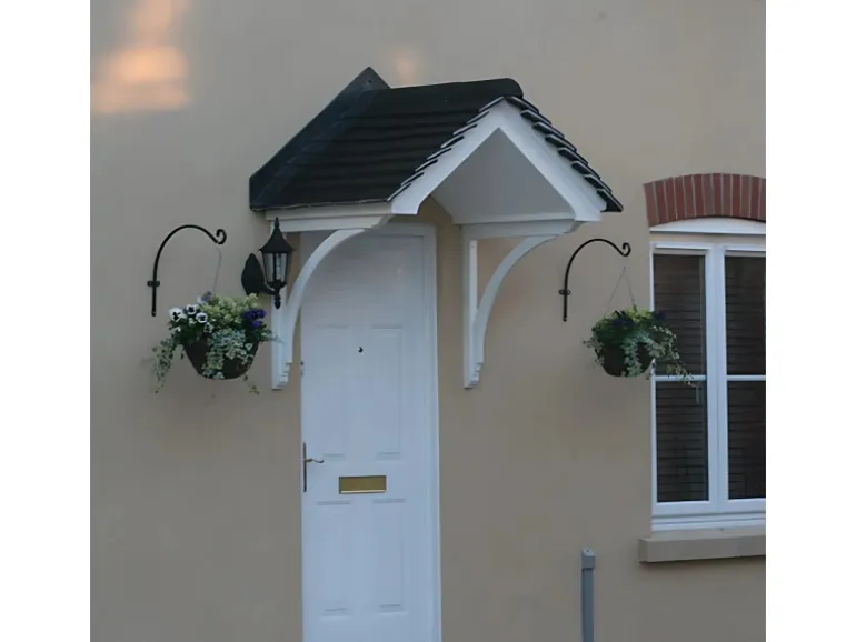 ORAC DECOR GB04 XTERIO Wandhalter für Vordach Fassadenkonsole Zierlement, 5 cm x 74,5 cm x 77 cm Weiß