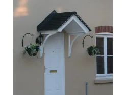 ORAC DECOR GB04 XTERIO Wandhalter für Vordach Fassadenkonsole Zierlement, 5 cm x 74,5 cm x 77 cm Weiß