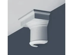 ORAC DECOR K1111 LUXXUS halbes Kapitell für Stuck Halbsäule Wand-Dekor-Element 36,5 cm x 30 cm x 18,3 cm Weiß