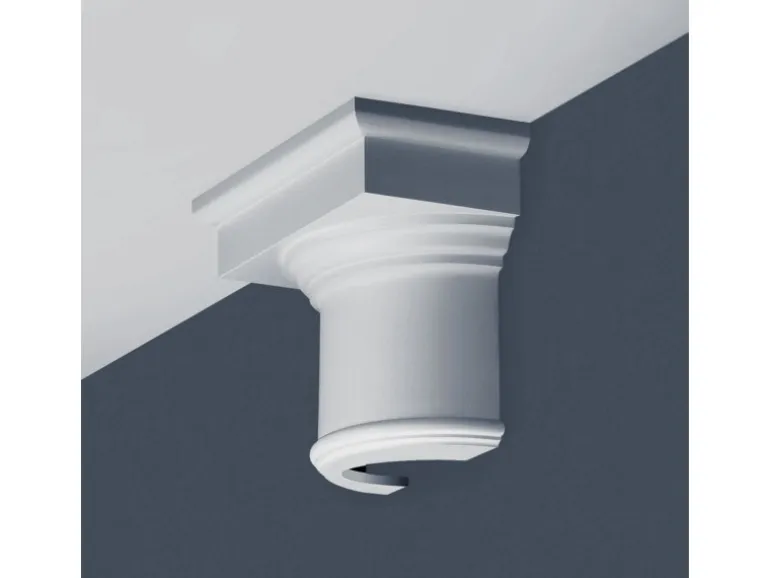 ORAC DECOR K1111 LUXXUS halbes Kapitell für Stuck Halbsäule Wand-Dekor-Element 36,5 cm x 30 cm x 18,3 cm Weiß