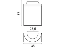 ORAC DECOR K1131 LUXXUS halber Sockel für Stuck Halbsäule Wand-Dekor-Element 35 cm x 57,5 cm x 17,5 cm Weiß