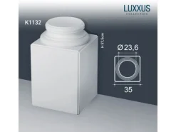 ORAC DECOR K1132 LUXXUS Sockel Stuck Säulensockel Dekor-Gestell leicht stabil, 35 cm x 57,5 cm x 35 cm Weiß