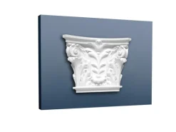 ORAC DECOR K251 LUXXUS Stuck Pilaster Kapitell Wand-Dekor-Element Stuckgesims 42,5 cm x 35 cm x 10,5 cm Weiß