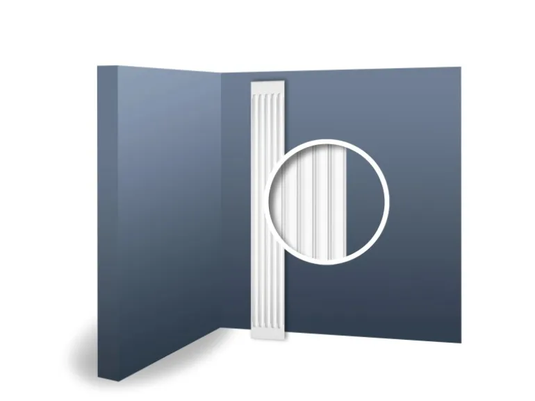 ORAC DECOR K250 LUXXUS Stuck Pilaster Schaft Wand-Dekor-Element leicht stabil 27 cm x 200 cm x 2,9 cm Weiß