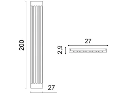 ORAC DECOR K250 LUXXUS Stuck Pilaster Schaft Wand-Dekor-Element leicht stabil 27 cm x 200 cm x 2,9 cm Weiß