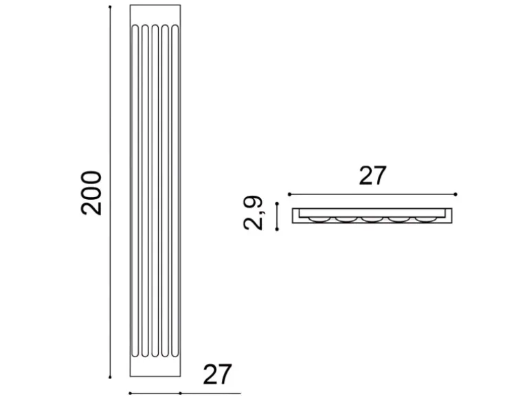 ORAC DECOR K250 LUXXUS Stuck Pilaster Schaft Wand-Dekor-Element leicht stabil 27 cm x 200 cm x 2,9 cm Weiß