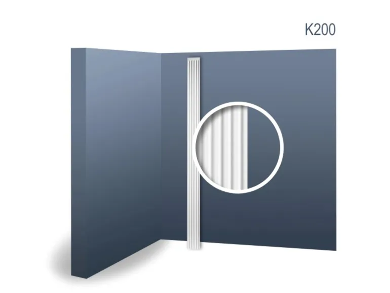 ORAC DECOR K200 LUXXUS Stuck Pilaster Schaft Wand-Dekor-Element leicht stabil 13,6 cm x 200 cm x 1,9 cm Weiß