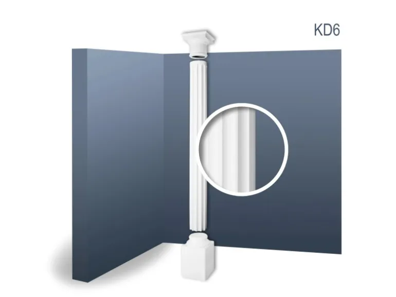 ORAC DECOR KD6 LUXXUS Vollsäulen Set Stucksäule Antike Relief-Form 2,87 m max. Höhe 287 cm Weiß