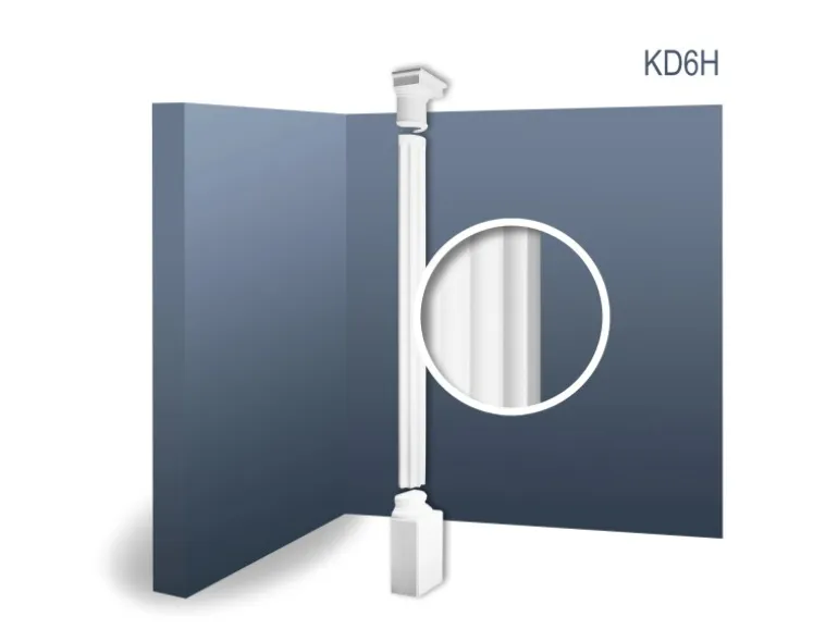 ORAC DECOR KD6H LUXXUS Halbsäulen Set Wand-Stuck-Säule Relief-Form Antik 2,87 m max. Höhe 287 cm Weiß