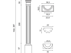 ORAC DECOR KD6H LUXXUS Halbsäulen Set Wand-Stuck-Säule Relief-Form Antik 2,87 m max. Höhe 287 cm Weiß