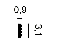 ORAC DECOR P5021 LUXXUS Friesleiste Wand Leiste Zierprofil Dekor Ornament 2 m 200 cm x 3,1 cm x 0,9 cm Weiß