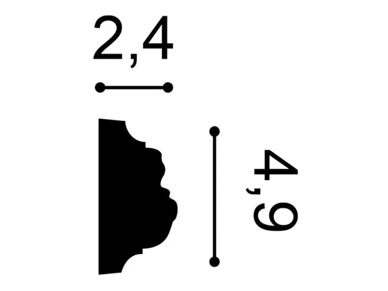 ORAC DECOR P1020 LUXXUS Profilleiste Zierleiste Stuck Profil Ornament Dekor 2 m 200 cm x 4,9 cm x 2,4 cm Weiß