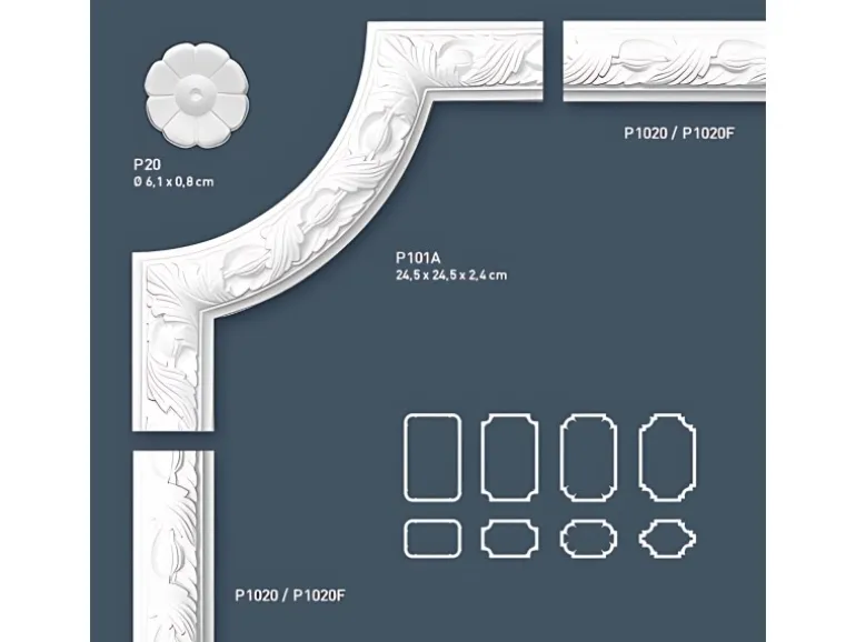 ORAC DECOR P1020 LUXXUS Profilleiste Zierleiste Stuck Profil Ornament Dekor 2 m 200 cm x 4,9 cm x 2,4 cm Weiß