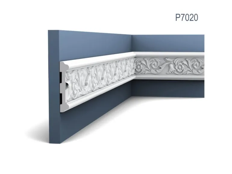 ORAC DECOR P7020 LUXXUS Stuck Friesleiste Wand-Leiste Blumen Dekor Ornament 2 m 200 cm x 11,1 cm x 1,9 cm Weiß