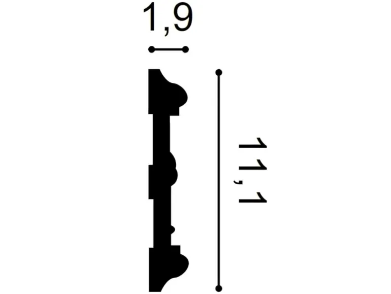 ORAC DECOR P7020 LUXXUS Stuck Friesleiste Wand-Leiste Blumen Dekor Ornament 2 m 200 cm x 11,1 cm x 1,9 cm Weiß