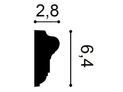 ORAC DECOR P6020 LUXXUS Stuck Friesleiste Wand-Leiste Profil Dekor Ornament 2 m 200 cm x 6,4 cm x 2,8 cm Weiß