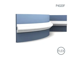 ORAC DECOR P4020F LUXXUS flexi Friesleiste Wandleiste Stuck Dekor Zierproil 2 m 200 cm x 5 cm x 2,9 cm Weiß