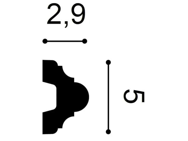 ORAC DECOR P4020F LUXXUS flexi Friesleiste Wandleiste Stuck Dekor Zierproil 2 m 200 cm x 5 cm x 2,9 cm Weiß