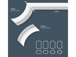 ORAC DECOR P4020F LUXXUS flexi Friesleiste Wandleiste Stuck Dekor Zierproil 2 m 200 cm x 5 cm x 2,9 cm Weiß