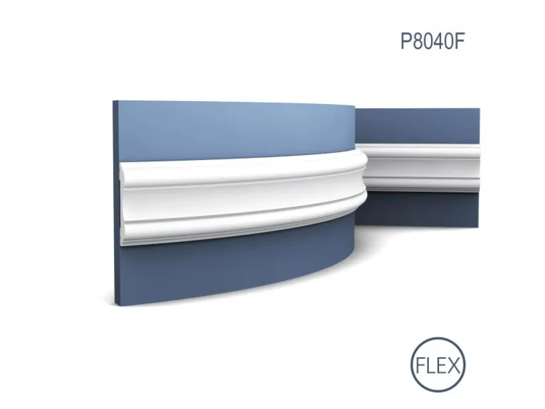 ORAC DECOR P8040F LUXXUS Flexible Wandleiste Friesleiste Stuck Leiste Profil 2 m 200 cm x 10,1 cm x 2,2 cm Weiß