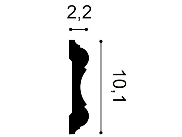 ORAC DECOR P8040F LUXXUS Flexible Wandleiste Friesleiste Stuck Leiste Profil 2 m 200 cm x 10,1 cm x 2,2 cm Weiß
