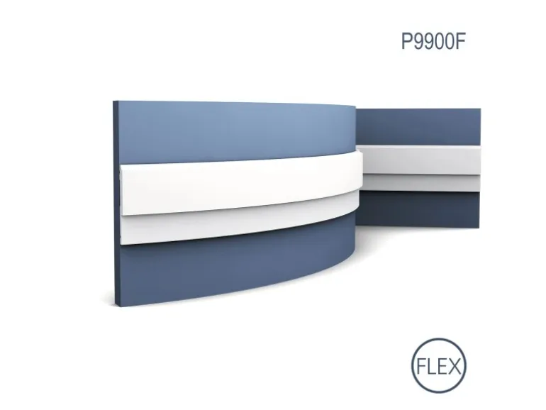 ORAC DECOR P9900F LUXXUS Flexible Stuck Leiste Wandleiste Friesleiste Profil 2 m 200 cm x 8 cm x 1 cm Weiß