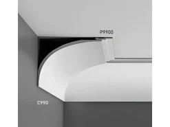 ORAC DECOR P9900F LUXXUS Flexible Stuck Leiste Wandleiste Friesleiste Profil 2 m 200 cm x 8 cm x 1 cm Weiß