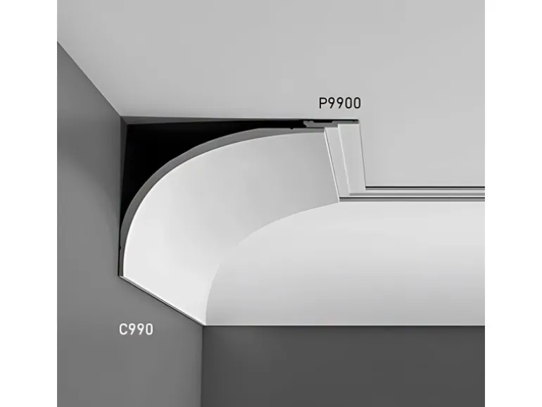 ORAC DECOR P9900F LUXXUS Flexible Stuck Leiste Wandleiste Friesleiste Profil 2 m 200 cm x 8 cm x 1 cm Weiß