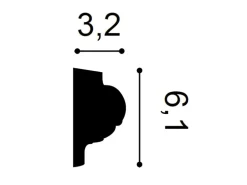 ORAC DECOR P3020F LUXXUS flexi Friesleiste Wand Leiste Stuck Dekor Zierprofil 2m 200 cm x 6,1 cm x 3,2 cm Weiß