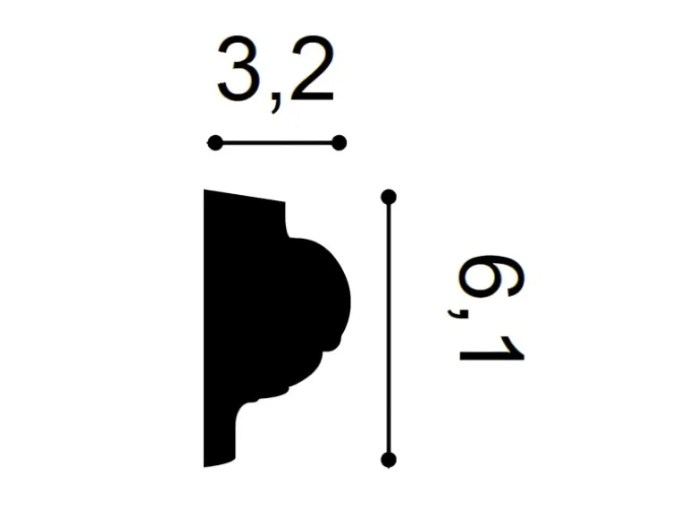 ORAC DECOR P3020F LUXXUS flexi Friesleiste Wand Leiste Stuck Dekor Zierprofil 2m 200 cm x 6,1 cm x 3,2 cm Weiß