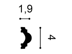 ORAC DECOR PX120 AXXENT Profilleiste Zierleiste Wand-Profil-Fries-Leiste 2 m 200 cm x 4 cm x 1,9 cm Weiß