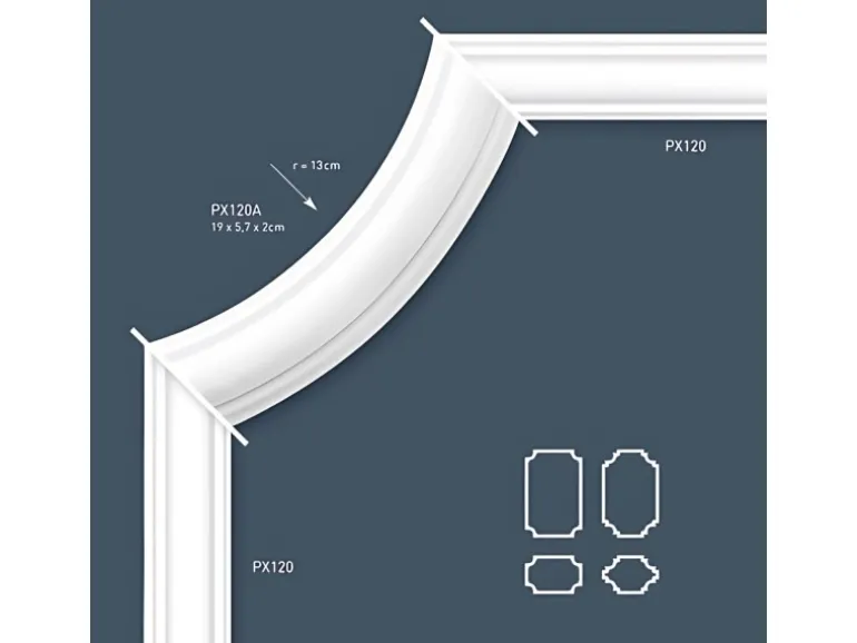 ORAC DECOR PX120 AXXENT Profilleiste Zierleiste Wand-Profil-Fries-Leiste 2 m 200 cm x 4 cm x 1,9 cm Weiß