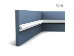 ORAC DECOR PX103 AXXENT Profilleiste Zierleiste Wand-Dekor-Fries-Leiste 2 m 200 cm x 2,5 cm x 1,2 cm Weiß