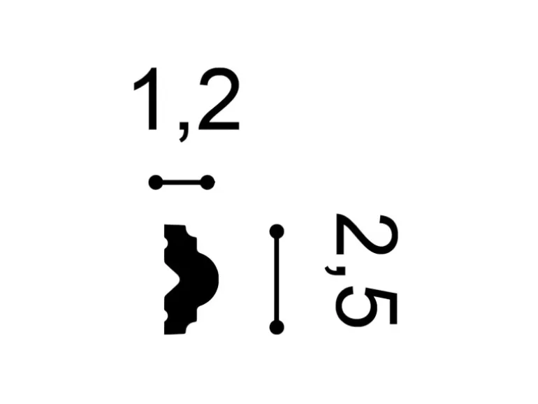 ORAC DECOR PX103 AXXENT Profilleiste Zierleiste Wand-Dekor-Fries-Leiste 2 m 200 cm x 2,5 cm x 1,2 cm Weiß