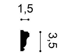 ORAC DECOR PX117 AXXENT Profilleiste Zierleiste Wand-Dekor-Fries-Leiste 2 m 200 cm x 3,5 cm x 1,5 cm Weiß