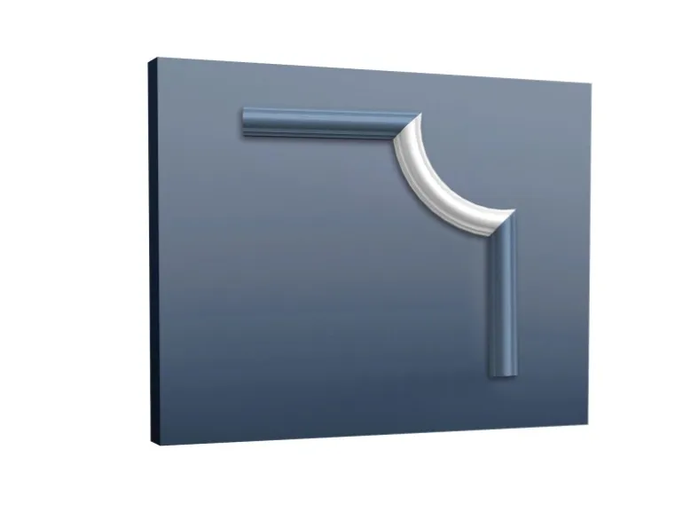 ORAC DECOR PX120A AXXENT Stuck Eckelement Wand-Fries-leisten Rahmen-Dekor-Profil 19 cm x 8,8 cm x 2 cm Weiß