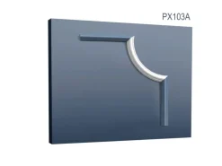ORAC DECOR PX103A AXXENT Stuck Eckelement Wand-Fries-leisten Rahmen-Dekor-Profil 19 cm x 3,5 cm x 1,2 cm Weiß