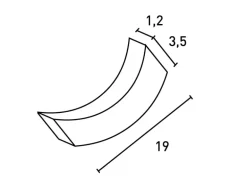 ORAC DECOR PX103A AXXENT Stuck Eckelement Wand-Fries-leisten Rahmen-Dekor-Profil 19 cm x 3,5 cm x 1,2 cm Weiß