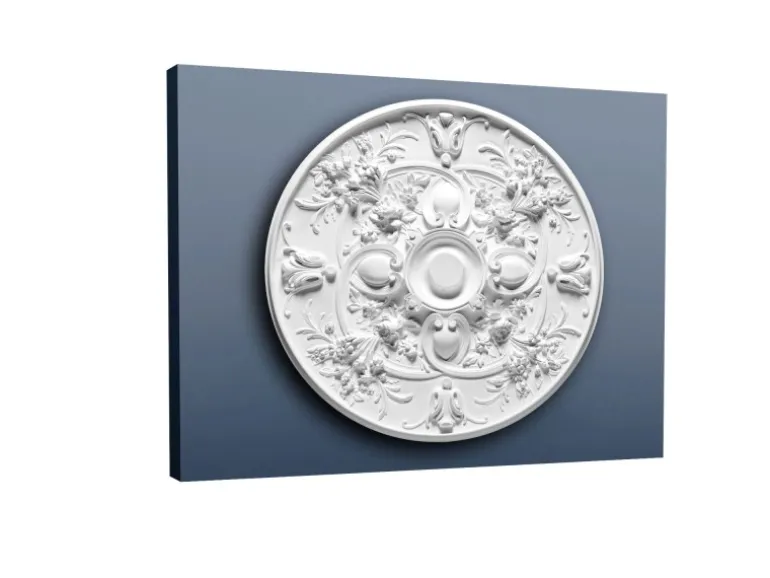 ORAC DECOR R24 LUXXUS DeckenroSette StuckroSette Dekor Stuck RoSette 79 cm x 6 cm Weiß