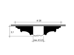 ORAC DECOR R13 LUXXUS DeckenroSette Stuck RoSette StuckroSette Blatt-Dekor 28 cm x 3,1 cm Weiß