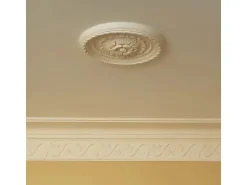 ORAC DECOR R13 LUXXUS DeckenroSette Stuck RoSette StuckroSette Blatt-Dekor 28 cm x 3,1 cm Weiß