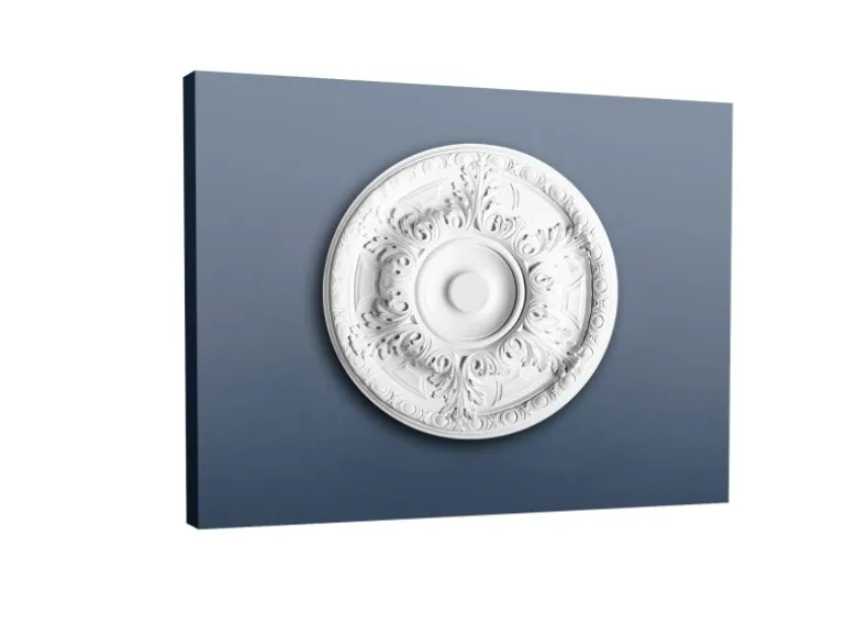 ORAC DECOR R18 LUXXUS DeckenroSette Lampen-RoSette dekorative StuckroSette 49 cm x 4,7 cm Weiß