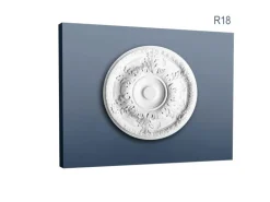 ORAC DECOR R18 LUXXUS DeckenroSette Lampen-RoSette dekorative StuckroSette 49 cm x 4,7 cm Weiß