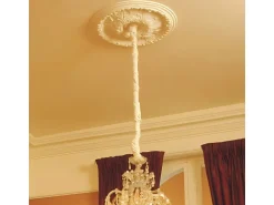 ORAC DECOR R18 LUXXUS DeckenroSette Lampen-RoSette dekorative StuckroSette 49 cm x 4,7 cm Weiß