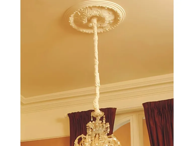 ORAC DECOR R18 LUXXUS DeckenroSette Lampen-RoSette dekorative StuckroSette 49 cm x 4,7 cm Weiß