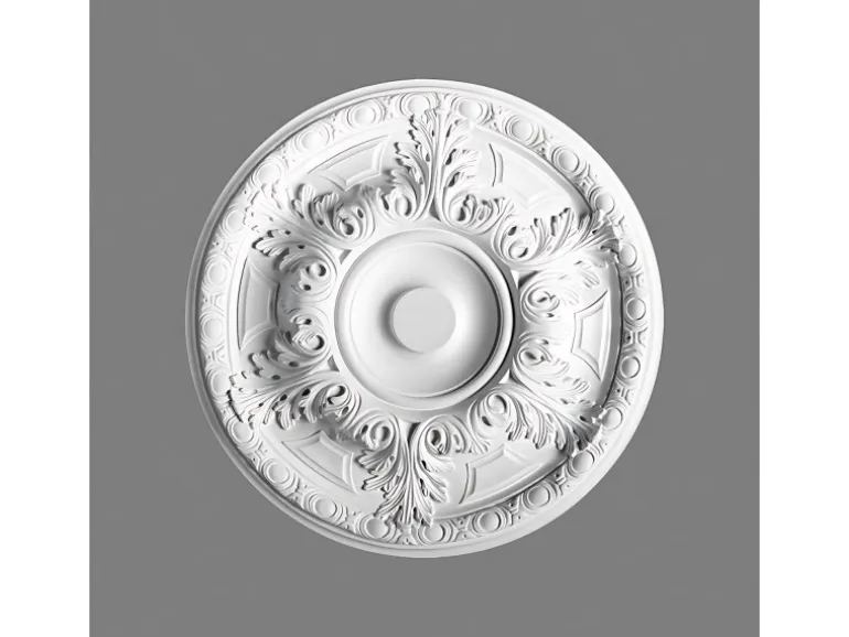 ORAC DECOR R18 LUXXUS DeckenroSette Lampen-RoSette dekorative StuckroSette 49 cm x 4,7 cm Weiß