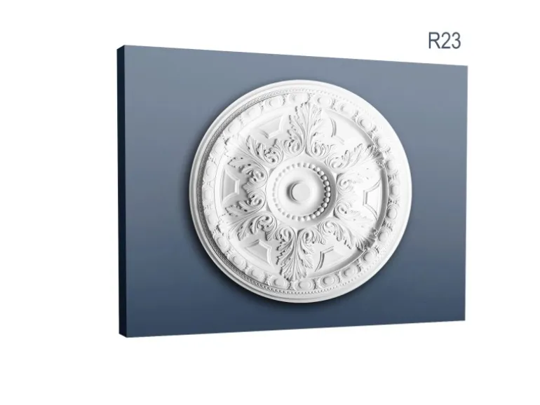 ORAC DECOR R23 LUXXUS DeckenroSette Stuck-RoSette Dekor Akanthus-Blätter 71 cm x 4,4 cm Weiß