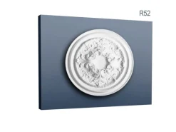 ORAC DECOR R52 LUXXUS DeckenroSette Stuck Wand Dekor RoSette StuckroSette 69,5 cm x 4,8 cm Weiß