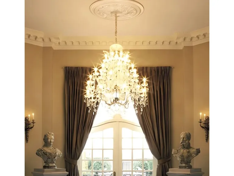 ORAC DECOR R52 LUXXUS DeckenroSette Stuck Wand Dekor RoSette StuckroSette 69,5 cm x 4,8 cm Weiß