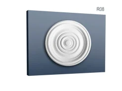 ORAC DECOR R08 LUXXUS DeckenroSette Stuck RoSette StuckroSette Klassisch 38 cm x 4,2 cm Weiß